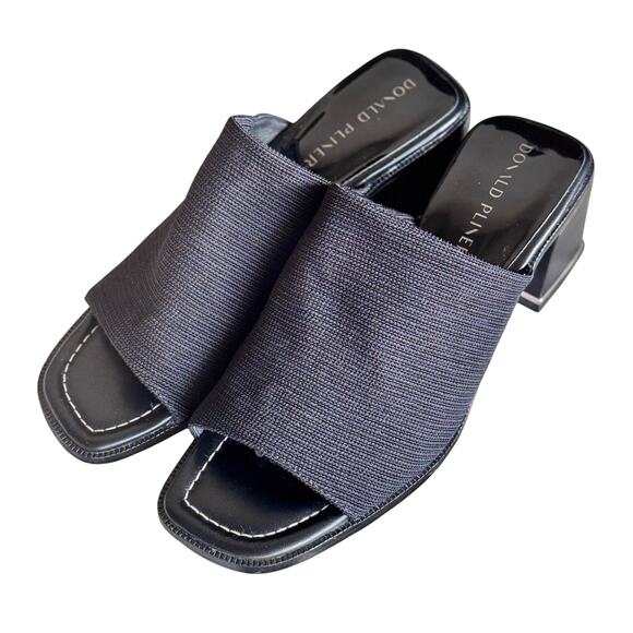 Donald J Pliner JAYLYN Stretch Mule Sandal Black Fabric Block Heel 8.5 - Picture 5 of 13